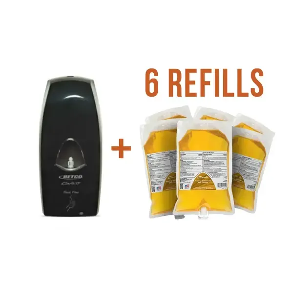 Set: 1 Touch Free Foaming Dispenser And 6 Cleansers 33Oz Each, Betco Clario
