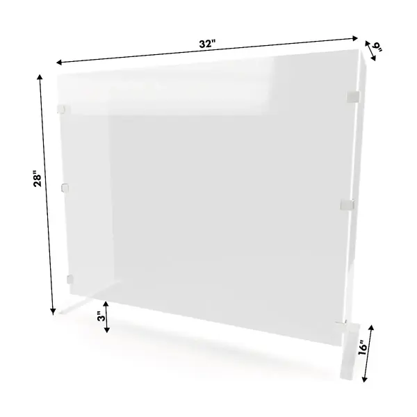McDonald Paper PROGUARD8 32x9x28-Inch Plexiglass Cashier Protection Sneeze Guard, EA