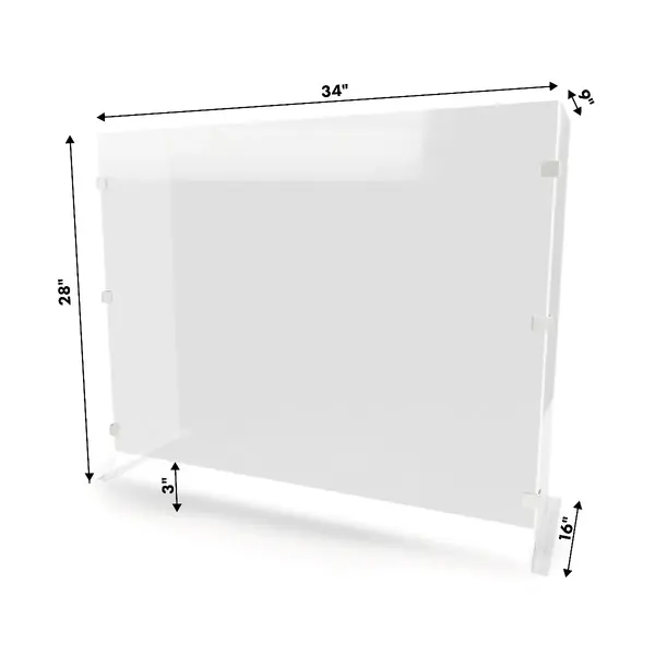 McDonald Paper PROGUARD9 34x9x28-Inch Plexiglass Cashier Protection Sneeze Guard, EA