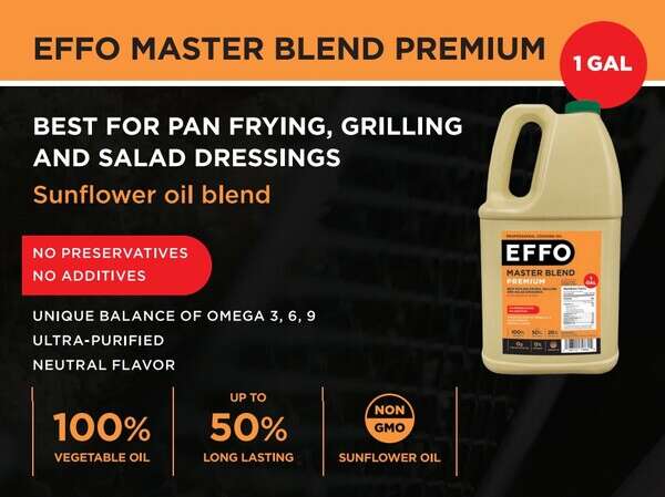 Effo EMB1, 1 Gal Premium Blend Soybean/Sunflower Oil, 6/CS