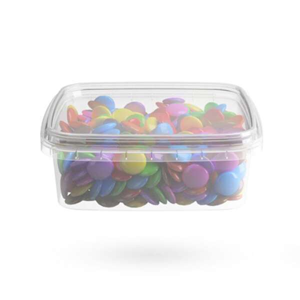 Elfe Plastik 6011EP 8 Oz Square Plastic Tamper Evident Container, 500/CS. Lids Sold Separately.