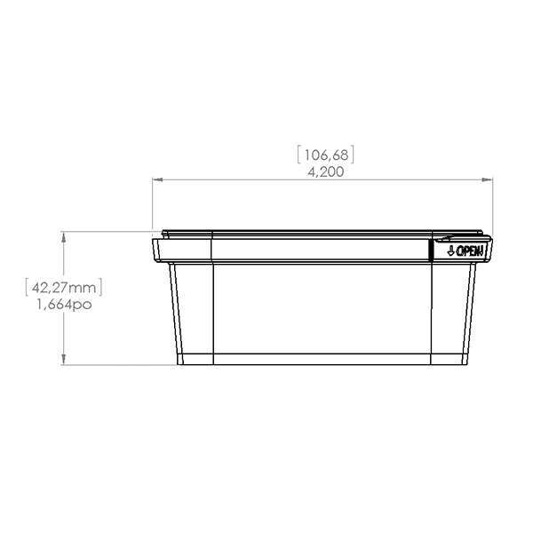 Elfe Plastik 6011EP 8 Oz Square Plastic Tamper Evident Container, 500/CS. Lids Sold Separately.