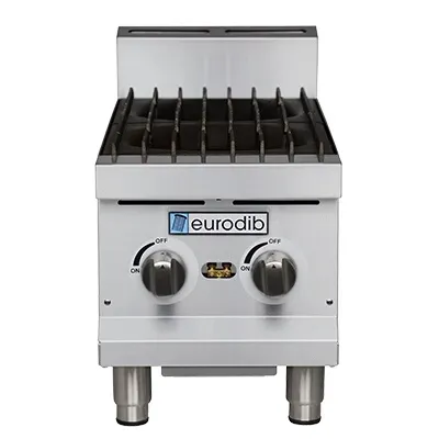 Eurodib T-HP212, 2 Burners Stainless Steel Hot Plate, 60 000 BTU