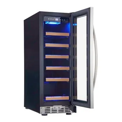 Eurodib USF18S, Single Zone Stainless Steel Black Wine Cabinet, 18 Bottles, 65W