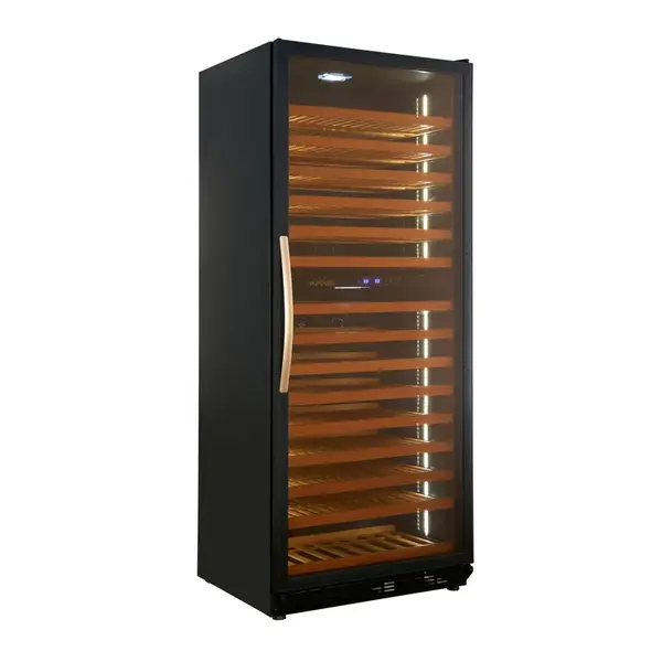 Eurodib USF328D, Dual Zone Stainless Steel Black Wine Cabinet, 255 Bottles, 200W