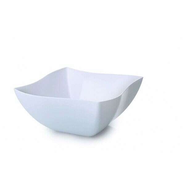 Fineline Settings 116-WH, 16 Oz Wavetrends White Polystyrene Square Serving Bowl, 80/CS