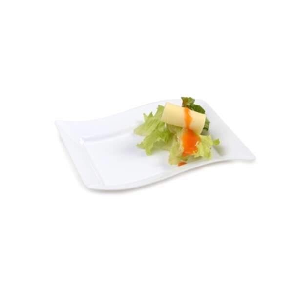 Fineline Settings 1405-WH, 5.5x7.5-inch Wavetrends White Polystyrene Rectangular Dessert Plate, 120/CS