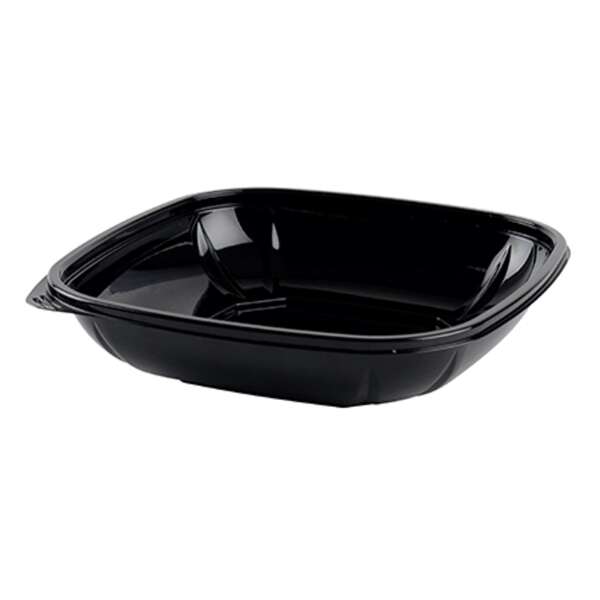 Fineline Settings 15024M-BK, 24 Oz Super Bowl Plus Medium Rectangular Black PET Bowl, 300/CS