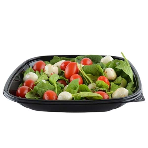 Fineline Settings 15080L-BK, 80 Oz Super Bowl Plus Extra Large Rectangular Black PET Bowl, 50/CS