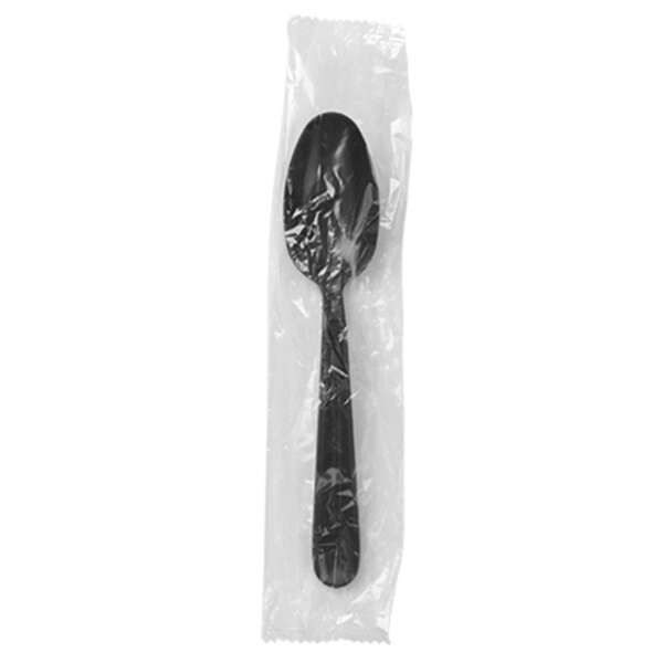 Fineline Settings 17CIS.BK, 6-inch ReForm Polypropylene Individually Wrapped Black Spoon, 1000/CS