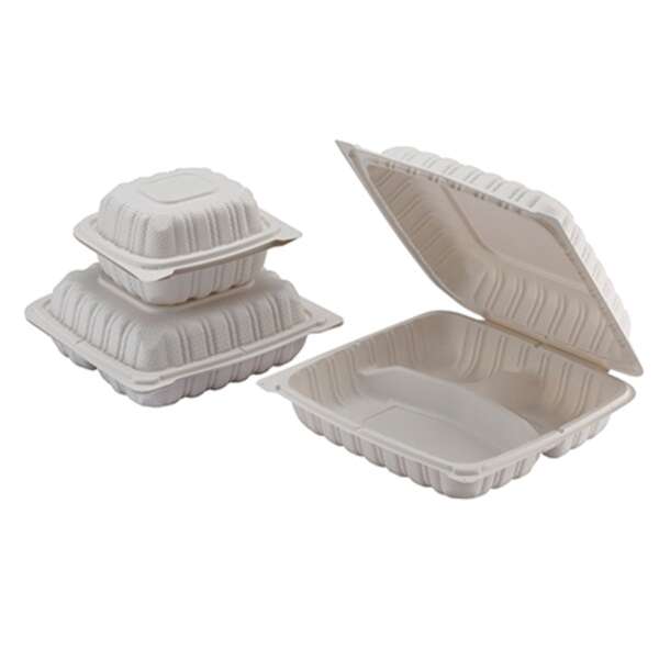 Fineline Settings 17SH6PP.WH, 6x6-inch ReForm Mineral Filled Square Polypropylene Hinged Container, 250/CS