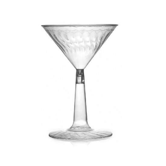 Fineline Settings 2306-CL, 6 Oz. Flairware Clear Plastic Martini Glasses, 144/CS