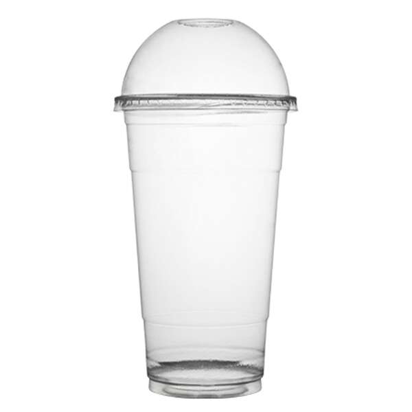 Fineline Settings 31107DLH, 107 mm Super Sips PET Dome Lid with Hole for 32 Oz Cold Cups, 1000/CS