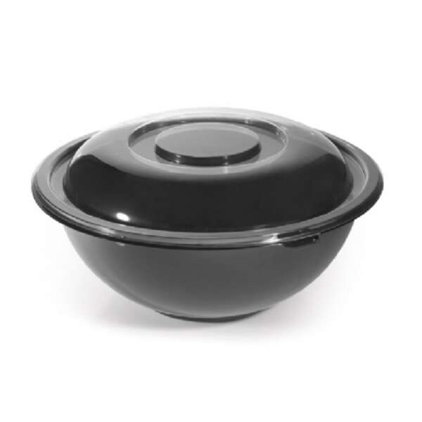 Fineline Settings 5160-BK, 160 Oz Super Bowl PET Black Salad Bowl, 25/CS