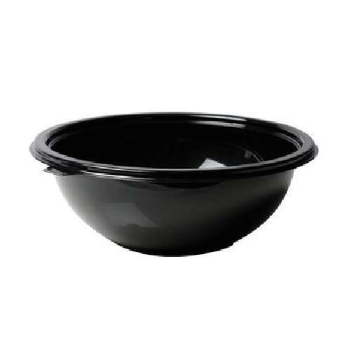 Fineline Settings 5320-BK, 320 Oz. Black PET Salad Bowls, 25/CS
