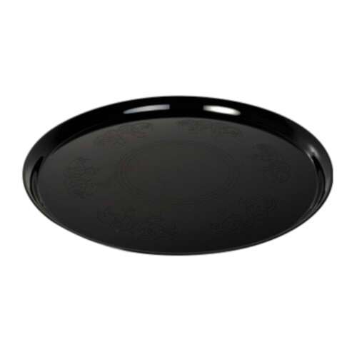 Fineline Settings 7401-BK 14-Inch Platter Pleasers Supreme Round Black Plastic Tray, 25/CS
