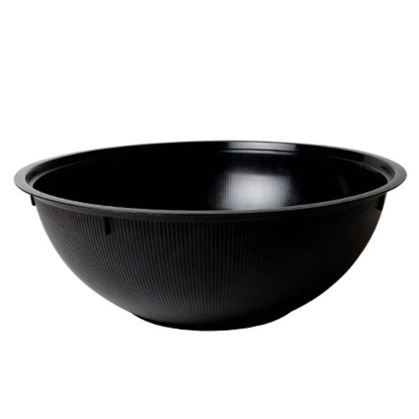 Fineline Settings B12120.BK, 128 Oz 12-inch Platter Pleasers Ribbed Black Hi-Profile Bowl, 24/CS