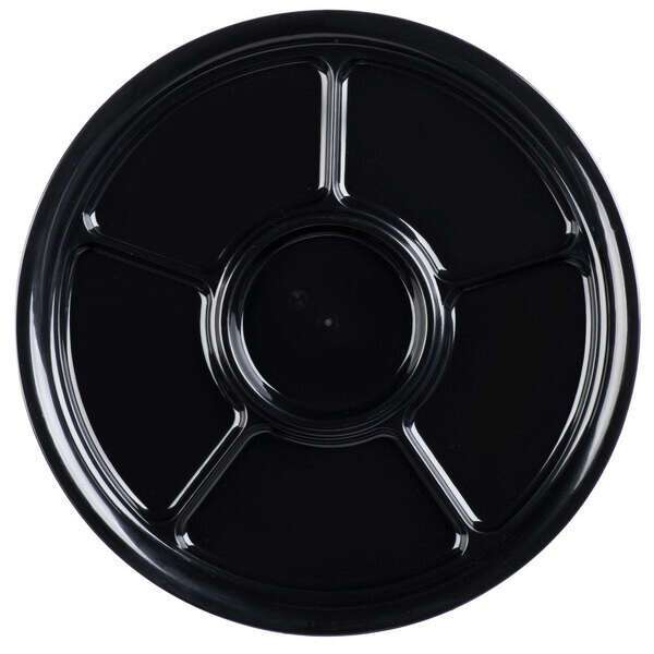 Fineline Settings D12660PP.BK, 12-inch 6-Compartment ReForm Black Polypropylene Tray, 50/CS