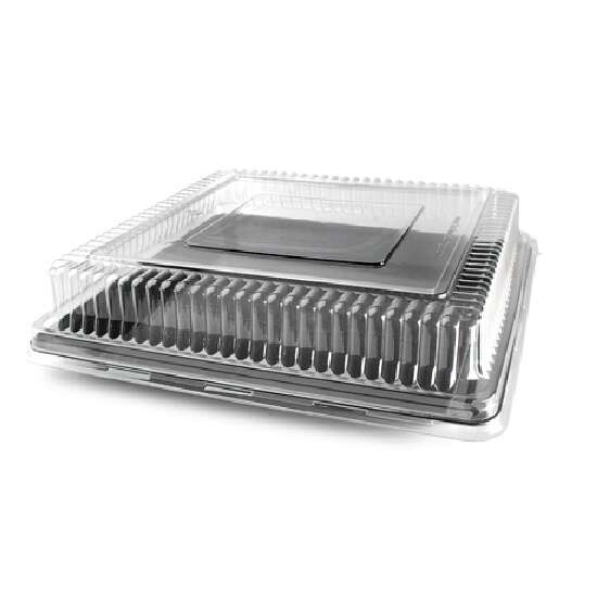 Fineline Settings DDSQ1414.L, 14x14-Inch Platter Pleasers Clear Square Dome PET Lids, 50/CS