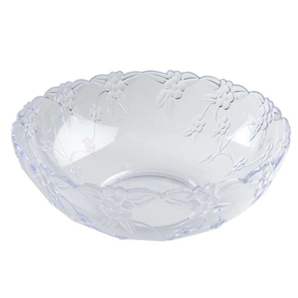 Fineline Settings FBL1096.CL, 96 Oz 10-inch Platter Pleasers Polystyrene Floral Bowl, 24/CS