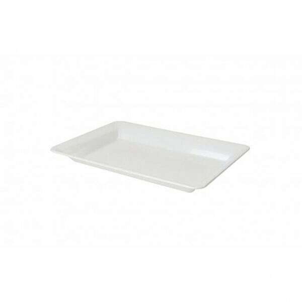 Fineline Settings RC472.WH, 14x10-inch Platter Pleasers Polystyrene White Rectangular Tray, 25/CS