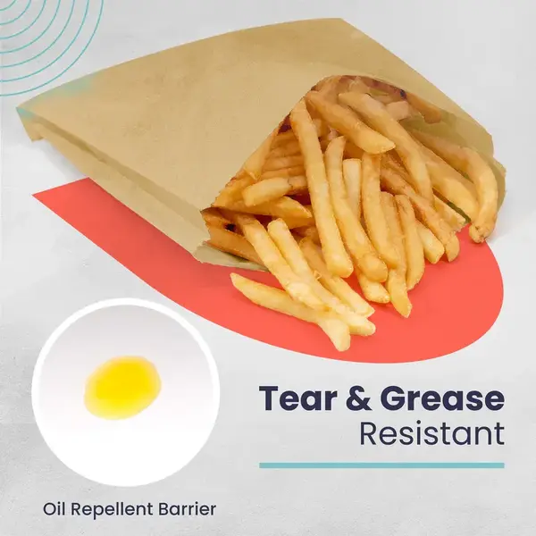 FMP 301585, 7x6x1-Inch Brown Waxed Bakery Sandwich Bag, 1000/CS