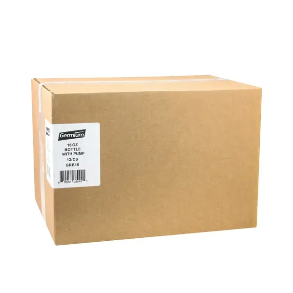 Germium GRB16 16 Oz Gel Hand Sanitizer Plastic Bottle w/Pump, 70% Isopropyl Alcohol, 12/CS