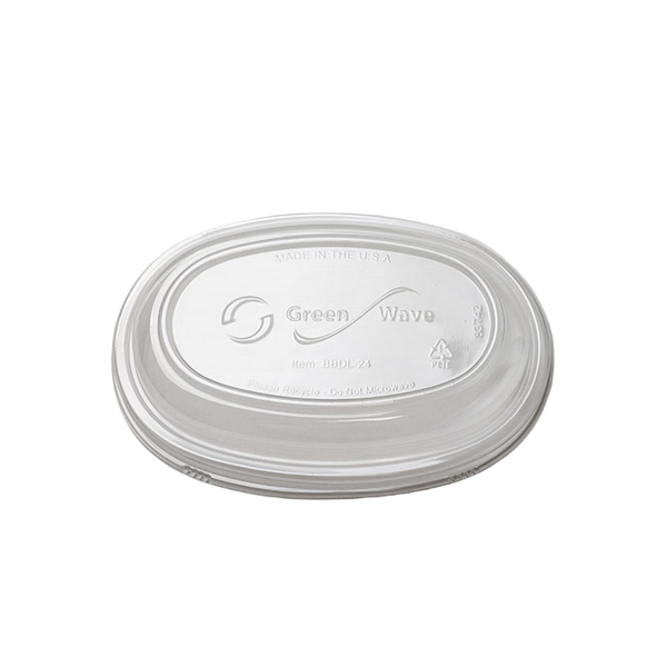 Green Wave International Green Wave BBDL-24, Repurpose Clear Oval PET Dome Lid For 24 Oz Burrito Bowl, 200/CS