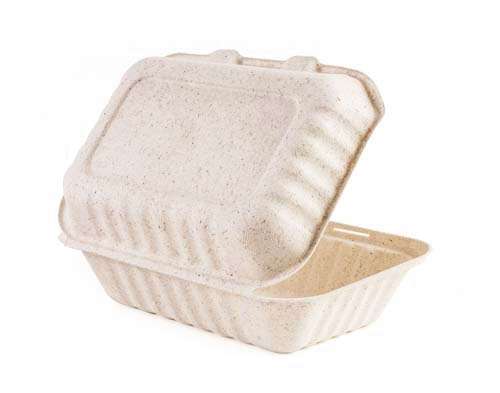 Green Wave International Green Wave OV-B962 9x6x3-Inch Ovation Marbled 2-Compartment Bio Container with a Hinged Lid, 300/CS