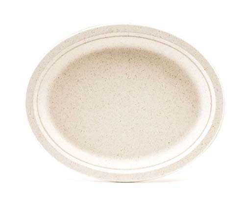 Green Wave OV-P012 10x12.5-Inch Ovation Oval Marbled Bio Plate, 500/CS