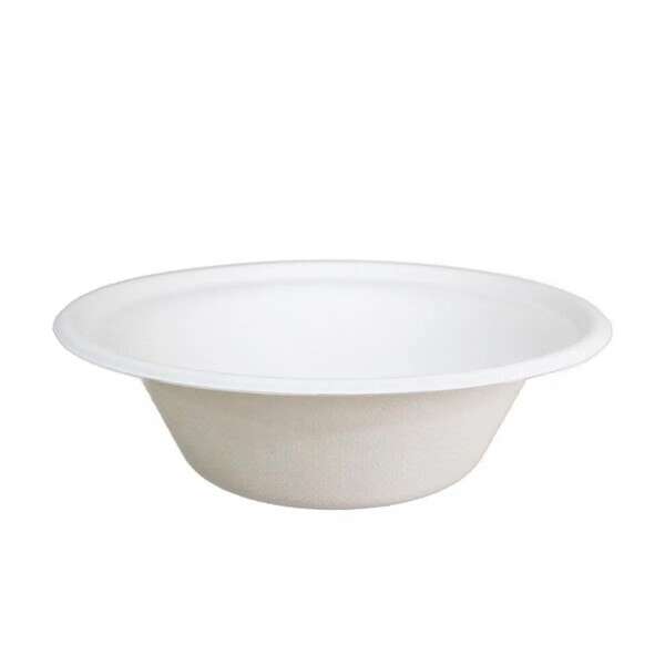 Green Wave International Green Wave PF-EV-BL24, 24 Oz PFAS-Free White Round Fiber Bowl, 200/CS