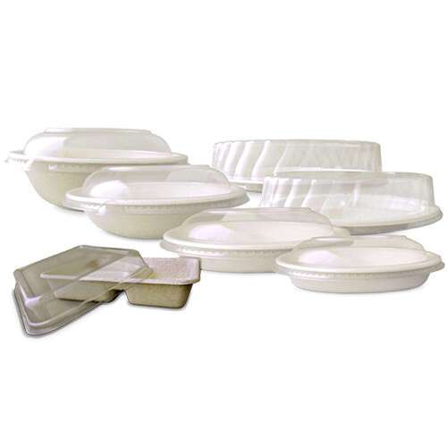 Green Wave RTDL-30 30 Oz Repurpose Clear Rectangular PET Dome Lid, 200/CS