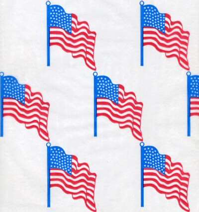 Handy Wacks FDP12FL, 12x12-Inch White Flat Deli Paper with Flag Print, 1000-pcs Pack, 6/CS