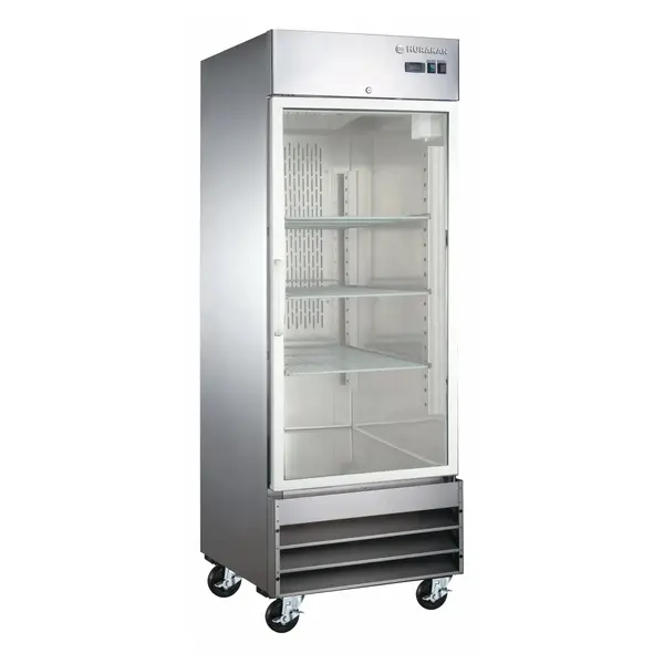 Hurakan HKN-GXE23R1G, Reach-In Refrigerator with Glass Door, 23.06 Cu.Ft.