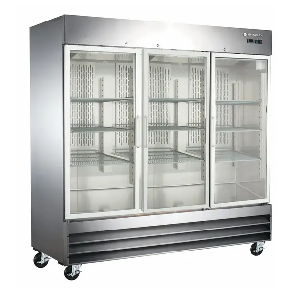 Hurakan HKN-GXE72R3G, 81-Inch 3 Glass Door Display Reach-In Refrigerator