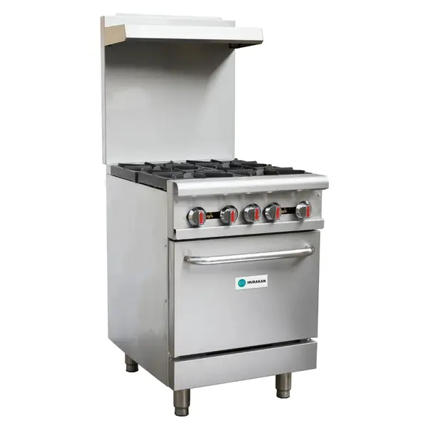 Hurakan HKN-XRFG24O4A, 24-Inch Gas Heavy Duty Range with 4 Burners