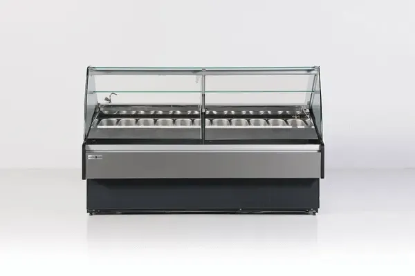 Hydra-Kool KFM-GL-40-S, 40-inch Curved Glass Gelato Case, 10 Pans