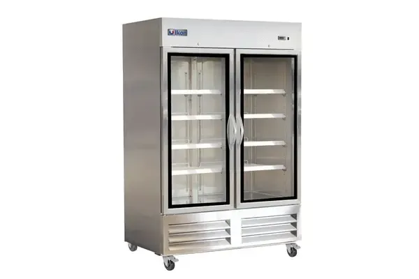 IKON IB54FG 2 Glass Doors Upright Bottom Mount Freezer