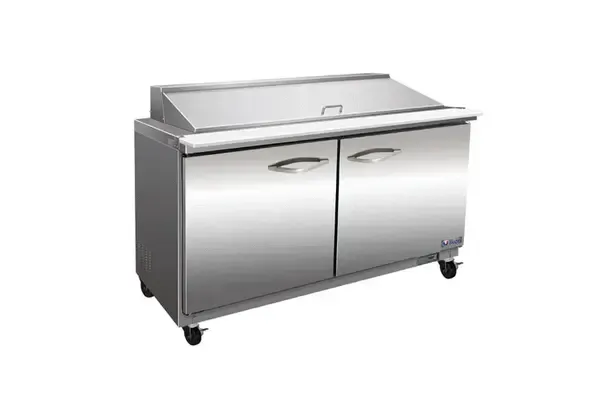 IKON ISP36M 36-inch Double Door Mega Top Refrigerated Sandwich/Salad Prep Table, 15 Pans