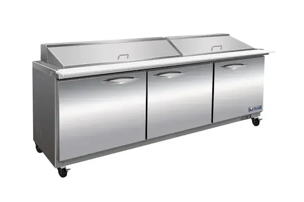 IKON ISP72M 72-inch Triple Door Mega Top Refrigerated Sandwich/Salad Prep Table, 27 Pans