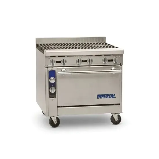 Imperial IHR-6, 36-Inch 6 Open Burner Heavy-Duty Range with Standard Oven, NSF