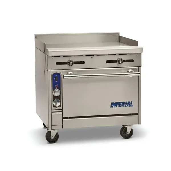 Imperial IHR-GT36, 36-Inch Heavy-Duty Gas Range with Griddle Top and Standard Oven, NSF