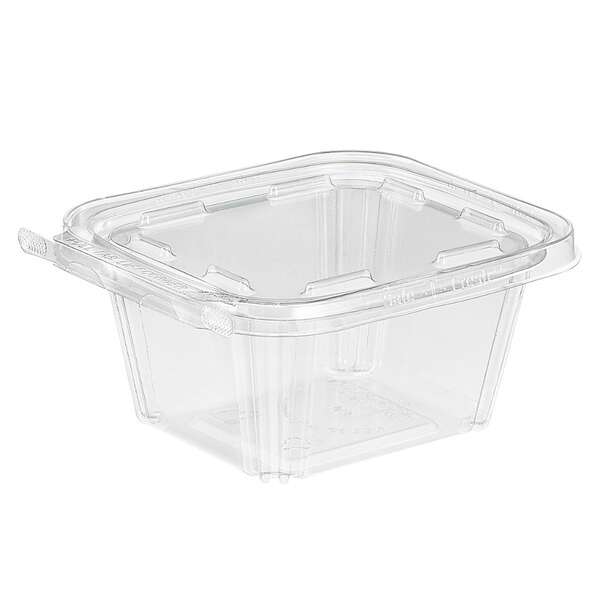 Inline TS16, 16 Oz 3.75x4.38-Inch Clamshell Rectangular Tamper Evident Clear PET Container, 240/CS