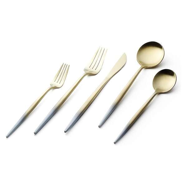 Kadra VF-10-VG, Vikko Dine "Vera" Brushed Gold 18/10 Flatware Service for 4, 20/CS