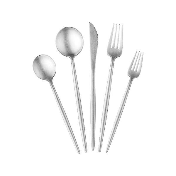 Kadra VF-10-VS, Vikko Dine "Vera" Brushed Silver 18/10 Flatware Service for 4, 20/CS