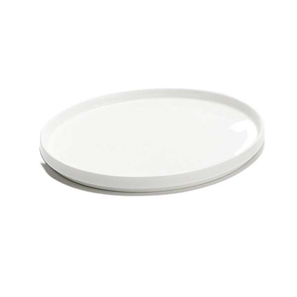 Kadra VK-00484, 6.5-Inch Aidan White Stackable Bone China Round Plate, 1/CS