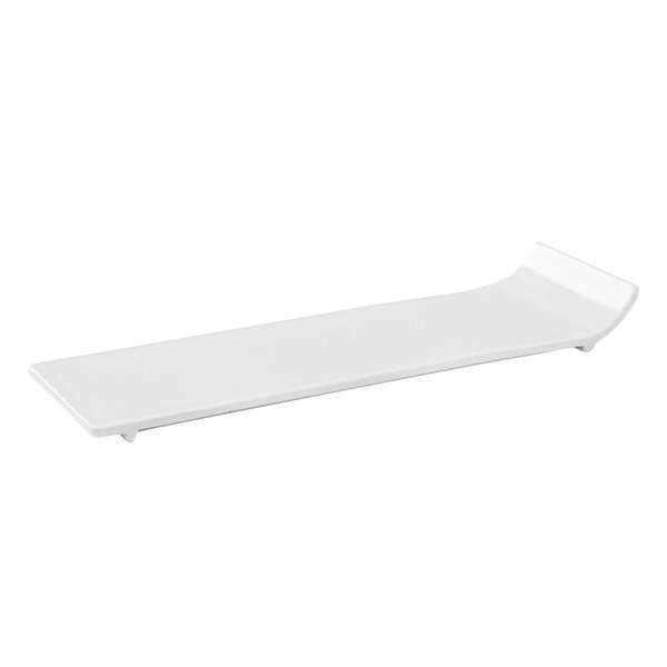 Kadra VL-2009-12, 12-Inch Vikko Lightning Porcelain White Rectangular Plate with Lifted Edge, 36/CS