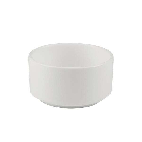 Kadra VT-1236, 22 Oz 5-Inch Vikko Thunder Porcelain White Matte Round Modern Soup Bowl, 36/CS
