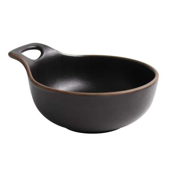 Kadra VT-1725, 5-Inch Vikko Thunder Porcelain Black Dish with Handle, 60/CS