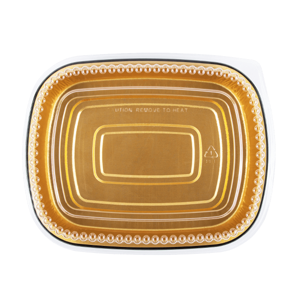 Karat AF-TOP48-COMBO, 48 Oz Aluminum Foil Take Out Pan with Dome Lid, 50/CS